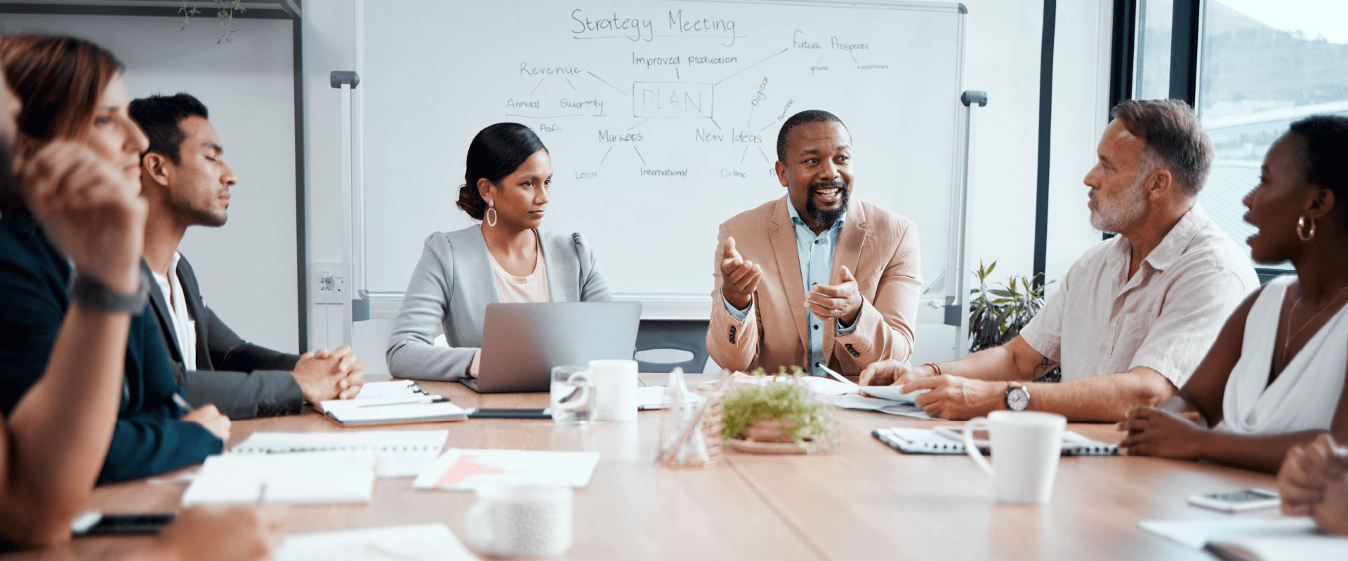 project team planning at conference table