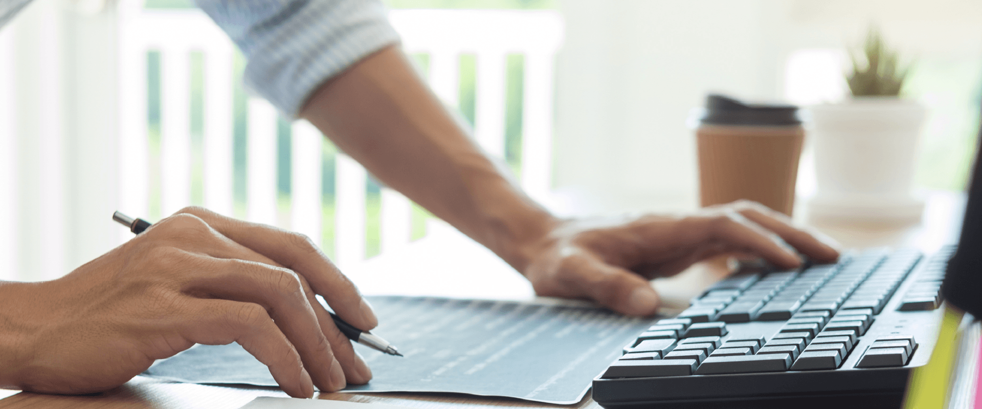 closeup of ux ui designer working on computer